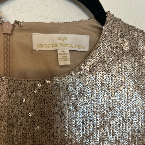 Dress the Population Lisa Sequin Gold Dress M - Picture 5 of 9